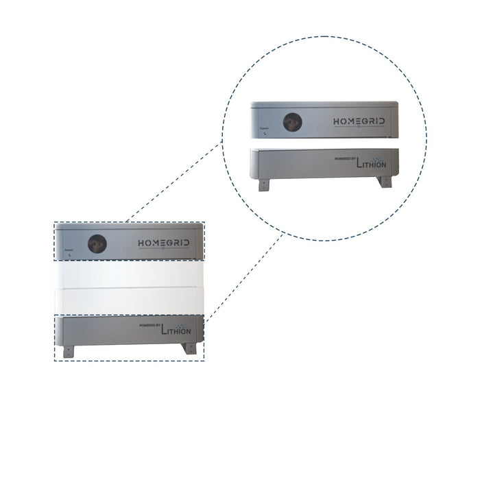 HomeGrid Stack'd Base and BMS Module: Modular energy storage solution with advanced battery management for efficient power use and scalability.