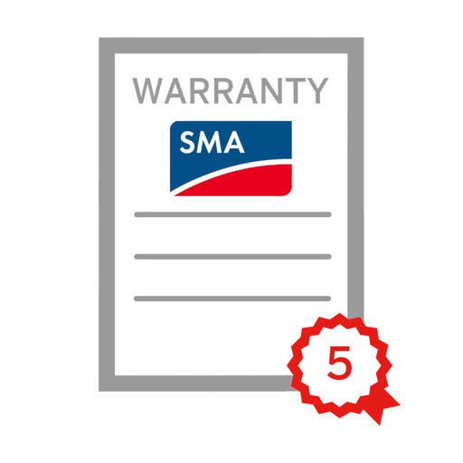 5-year warranty extension for SMA solar inverters up to 5kW, ensuring long-term reliability and performance.