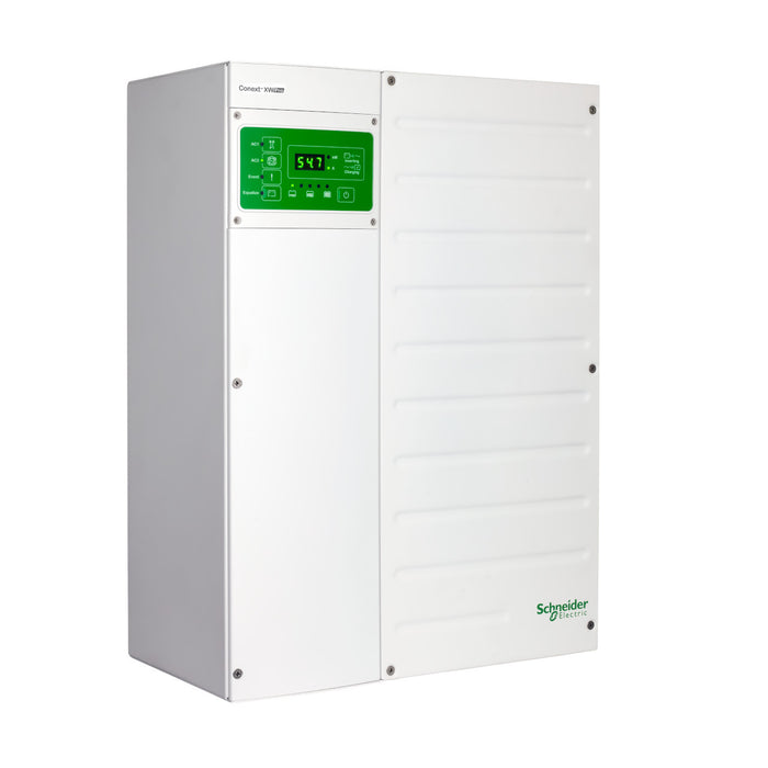 Schneider Conext XW Pro 6848 Hybrid Inverter, efficient power conversion for renewable energy systems, supports grid-tie and off-grid applications.