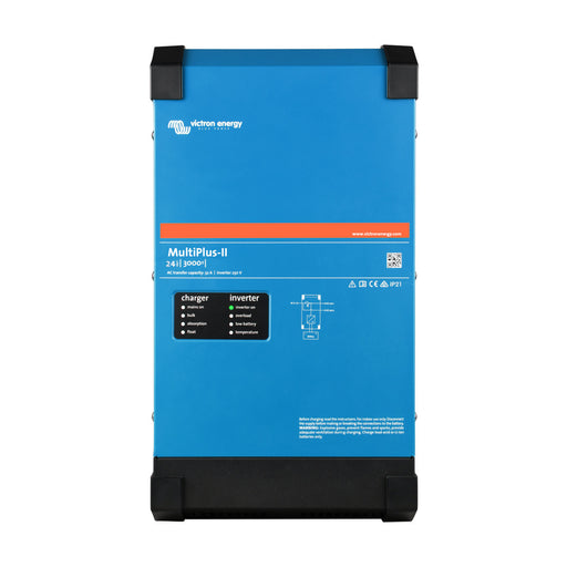 Victron Energy MultiPlus-II 24/3000/70 UL inverter/charger, combines power conversion and battery charging, ideal for off-grid and backup applications.