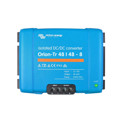 Victron Energy Orion-Tr 48/48-8A: DC-DC converter, 48V input/output, 8A current, isolated, efficient power conversion for various applications.