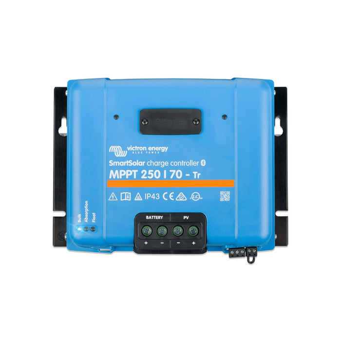 Victron Energy SmartSolar MPPT 250/70-Tr solar charge controller, efficient energy management, advanced technology, and Bluetooth connectivity.