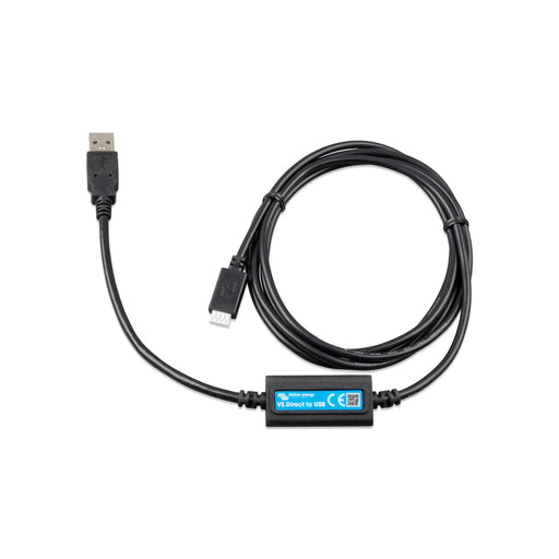 VE.Direct to USB interface by Victron Energy, enabling seamless connection between devices for data transfer and monitoring. Ideal for energy systems.