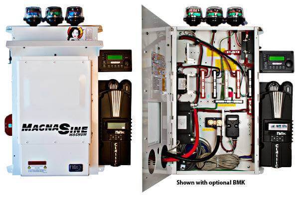 Magnum 24V 4,000W 4024PAE Off-Grid DC Inverter System for efficient power conversion in remote locations, ideal for renewable energy setups.