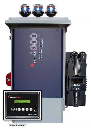 Samlex/Midnite 4,000W 24V EVO Off-Grid Inverter System with Charge Controller for efficient energy conversion and management in remote locations.